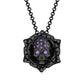 Punk Skull Rose Zircon Crystals Pendant Necklace Black Necklaces Birthday Wedding Gift Jewelry