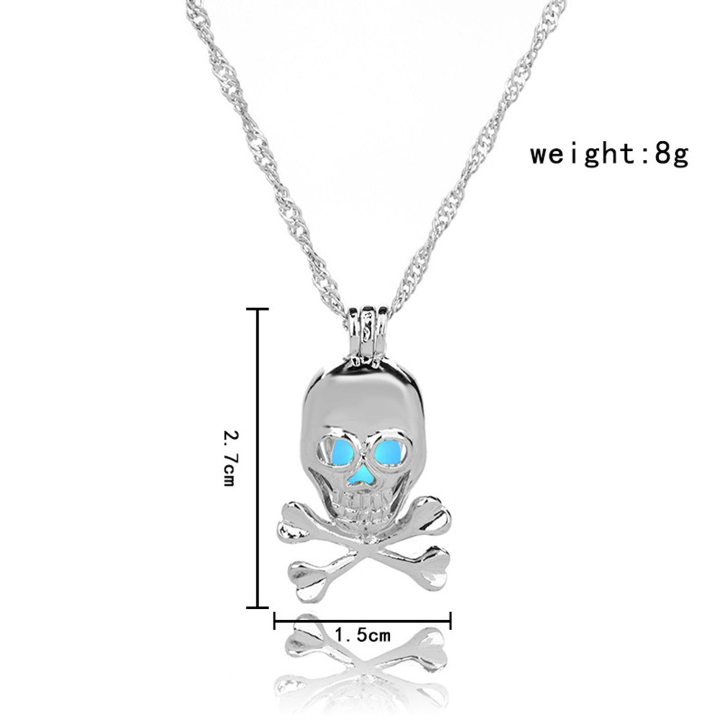 Punk Style Skull Pendant Necklace Luminous Jewelry Silver Color Chain Glow in the Dark Choker Statement Necklace For Women Gift