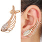 Hot New Fashion Punk Rhinestone Clip Earrings For Women Wing Gold CZ Crystal Earring Ear Cuff Jewelry