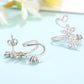 Fashion silver & Rose Gold Color AAA Crystal Clip Earrings Flower Design Earring For Women Ear Clip Jewelry