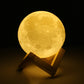 Rechargeable 3D Print Moon Lamp 2 Color Change Touch Switch Bedroom Bookcase Night Light Home Decor Creative Gift