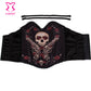 Red Rose Flower & Skulls Printed Sexy Corset
