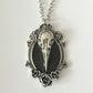 Hot Gothic Rose Woodpecker Oddities Raven Bird Skull Pendant Necklace