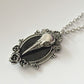 Hot Gothic Rose Woodpecker Oddities Raven Bird Skull Pendant Necklace