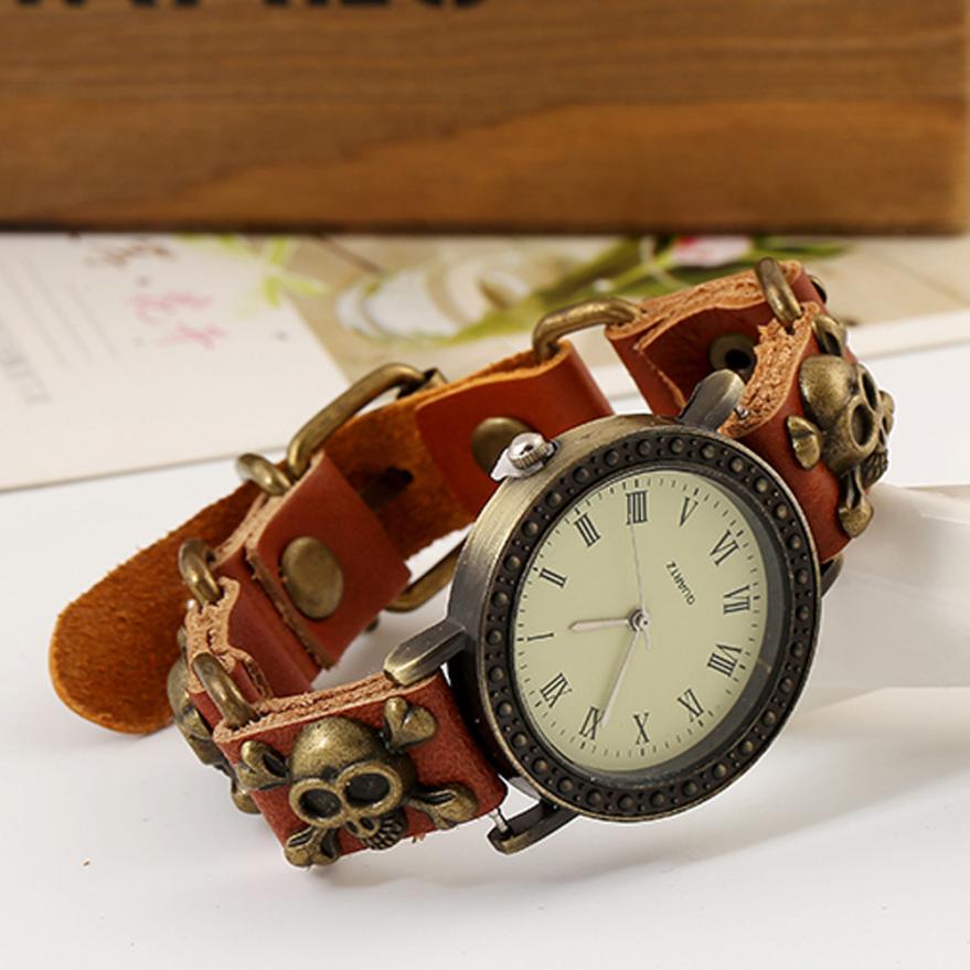 Punk Rock Wrist Watches Women Fashion Skull Bracelet Quartz Watch