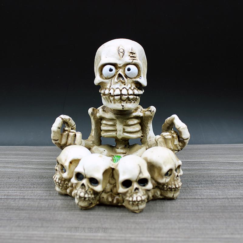 Resin Ashtrays with cover Cool creative man human five skull  ashtray husband Boy gift present fashion hot
