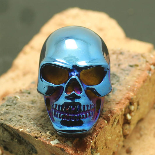 Retail Size 6 to size 16 Unisex 316L Stainless Steel Classic Biker Skull Ring