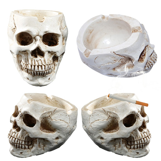 Retro Halloween Decoration Skull Ashtray Tobacco Ash Holder Container Props Vintage Household Ornament Crafts Skull Ashtray
