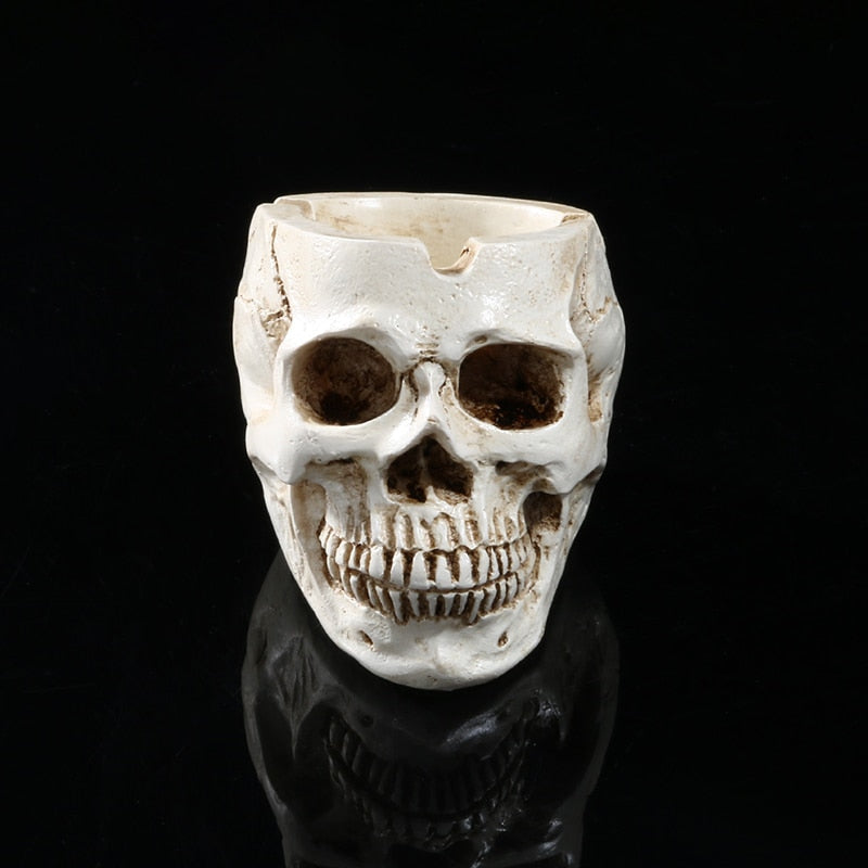 Retro Halloween Decoration Skull Ashtray Tobacco Ash Holder Container Props Vintage Household Ornament Crafts Skull Ashtray
