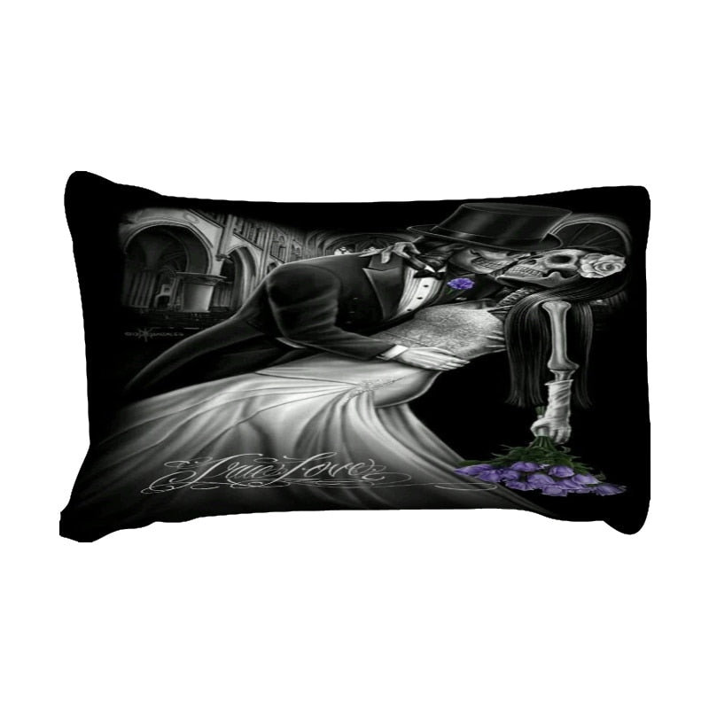 Romantic Skull Bedding Set, Duvet Cover Quilt Cover Pillow Cases Cool Bed Lines 3pcs