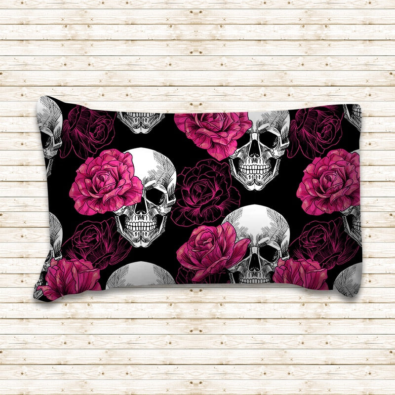 Rose Skull Black Duvet Cover Bedding Set Bed Sheet Twin Full Queen King Size 3PCS