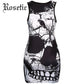 Rosetic Gothic Black Sleeveless Bodycon Dress 2018 Women Summer Causal Dress Skull Print Dress Street Slim Sexy Bodycon Dresses