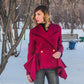 Gothic Coat Women Autumn Short Empire Jackets Fashion Outerwear Slim Chic Dark Red Preppy Office Sexy Romantic Goth Coat