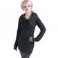 Gothic Lace-up Black Full Sleeve Autumn Women Hoodie Fashion Bandage Casual Blouse Hoodies