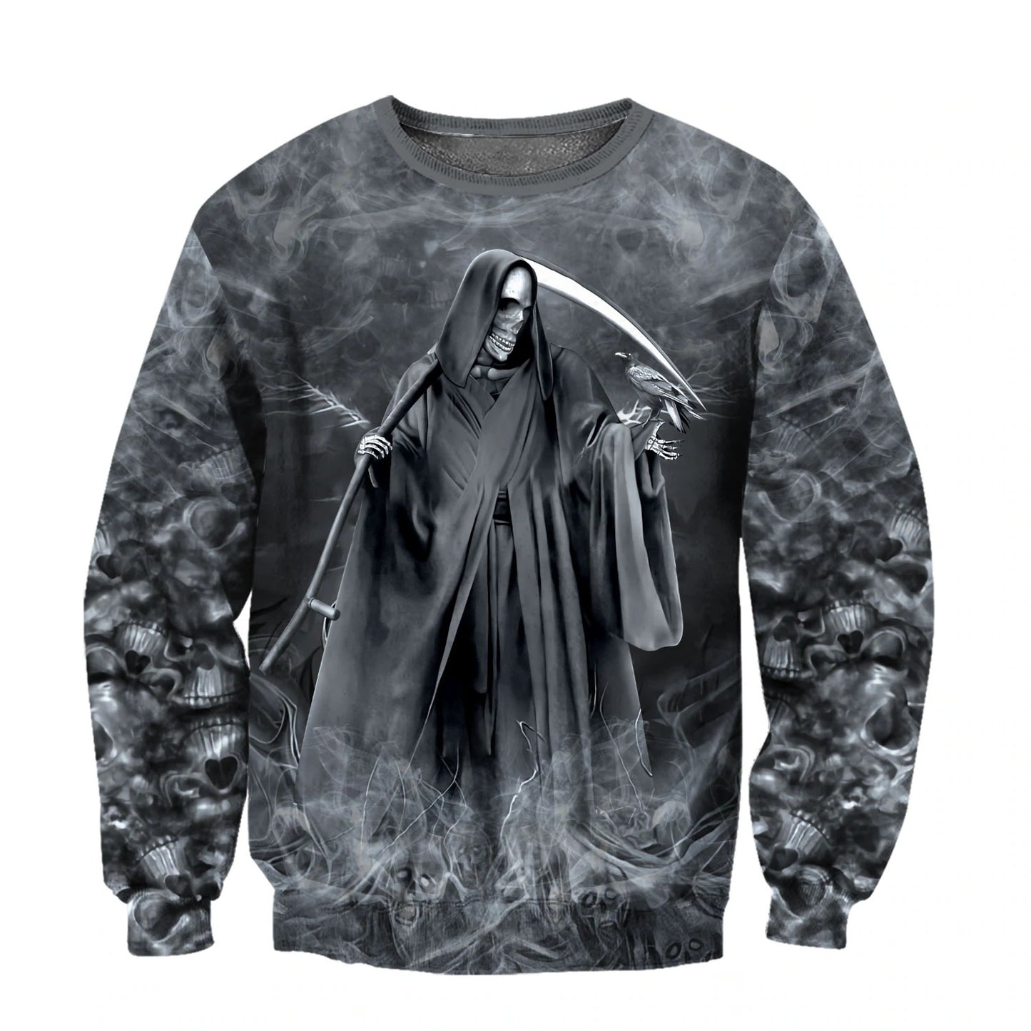 Skull Grim Reaper Smoke 3D Printed Mens hoodies & Sweatshirt Autumn Unisex zipper Hoodie Casual Sportswear