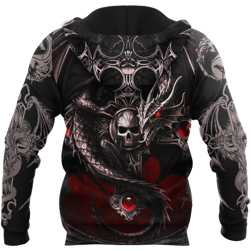 Red & Black Skull Dragon 3D Printed Fashion Mens hoodies & Sweatshirt Autumn Unisex zipper Hoodie Casual Sportswear