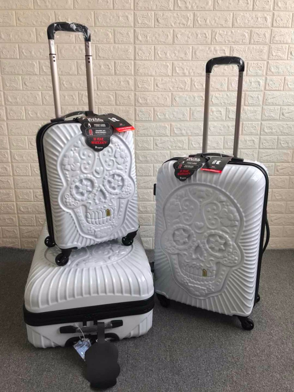 Skull Luggage Brand Travel Suitcase Trunk 3D Modeling Travel Luggage Set