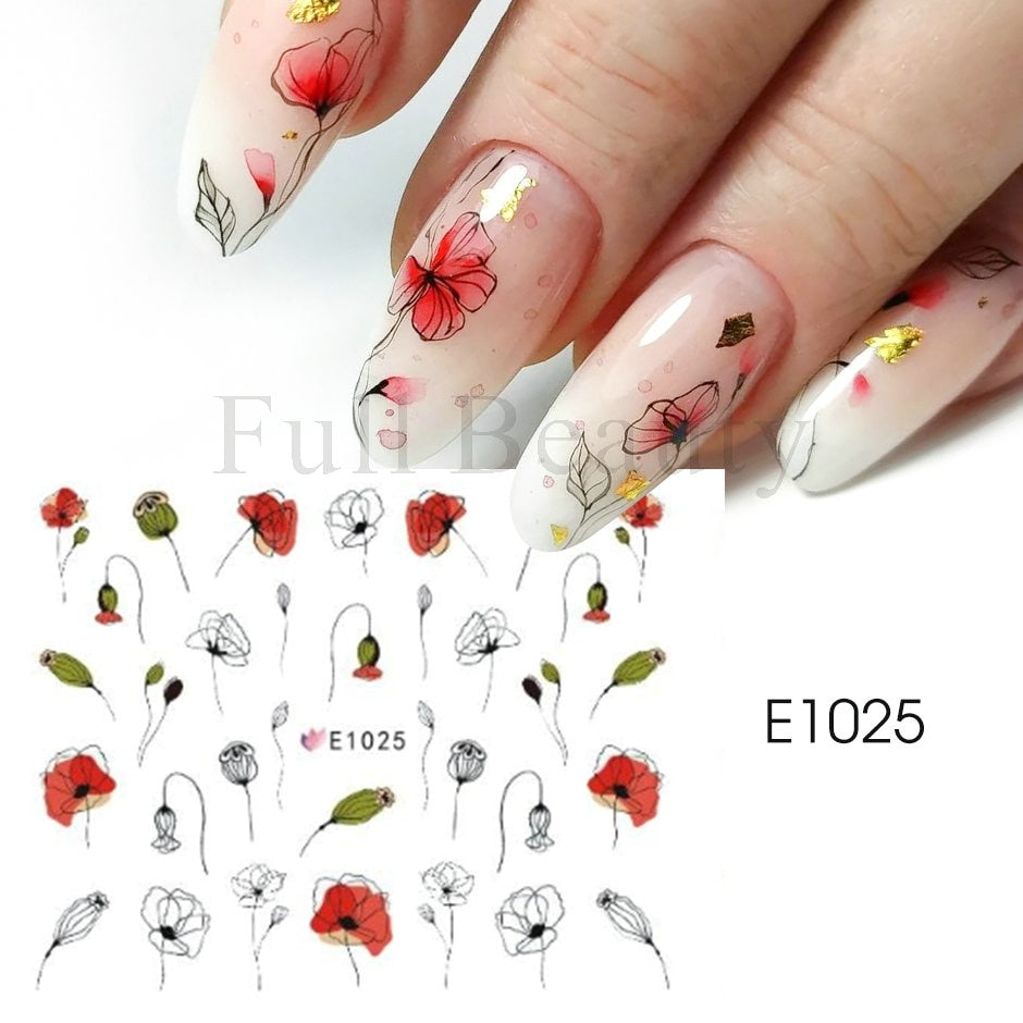 3D Halloween Nail Art Stickers Sugar Skull Sliders For Nails