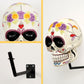 Human Skull Head Wall Hanging Statue Colorful Drawing Sugar Skeleton Wall-mount Ornaments Tabletop Halloween Home Decor Gift