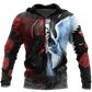 Fire And Ice Skull Tattoo 3D All Over Printed Mens hoodies & Sweatshirt Autumn Unisex zipper Hoodie Casual Sportswear