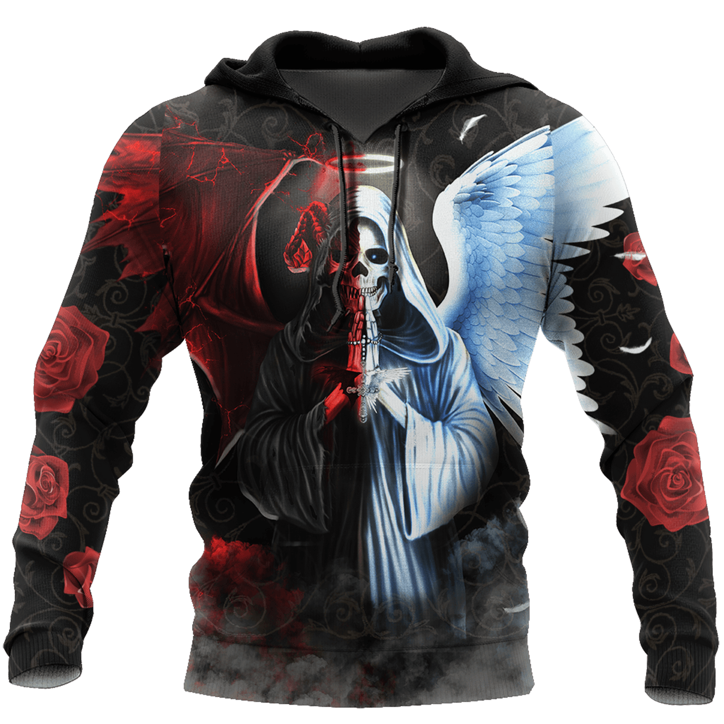 Fire And Ice Skull Tattoo 3D All Over Printed Mens hoodies & Sweatshirt Autumn Unisex zipper Hoodie Casual Sportswear