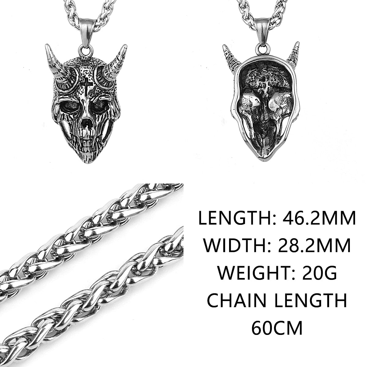 Retro Skull Demon Goat Head Pendant Men's Domineering Fashion Titanium Steel Stainless Steel Pendant Necklace Gift Jewelry