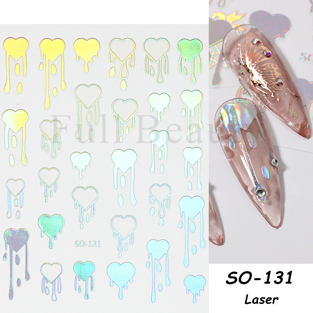 3D Halloween Nail Art Stickers Sugar Skull Sliders For Nails