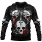 Skull and Flowers Tattoo 3D All Over Printed Mens hoodies & Sweatshirt Autumn Unisex zipper Hoodie Casual