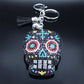 Death Skull Skeleton Tassel Key Ring Bag Accessories Crystal Rhinestone Alloy Keychain