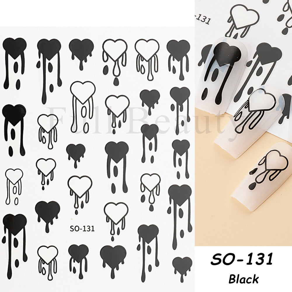 3D Halloween Nail Art Stickers Sugar Skull Sliders For Nails