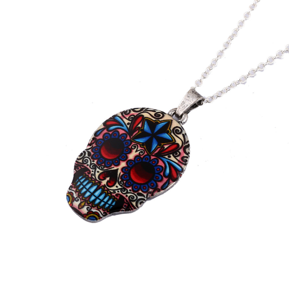 New Fashion Vintage Skeleton Pendant Necklace Women Skull Head chain Necklace Party Halloween Gifts Accessories