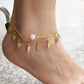 Vintage Anklets For Women Fashion Anklet Gold  Leaf Peal Decoration Bracelet Beach Foot Jewelry #0