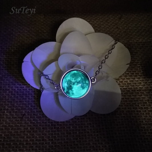 Glow in the Darkness Crystal Bracelet Jewelry Luminous Star Series Planet Bracelets & Bangles Glass Cabochon Bracelets