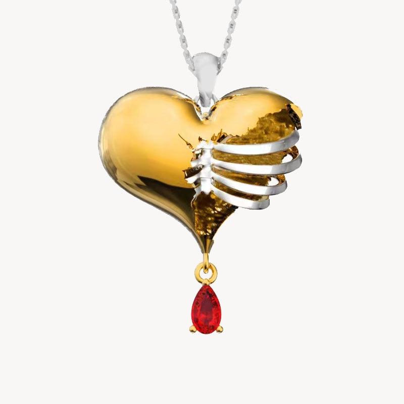 Exquisite Skull Necklace Personality Heart Fashion Party Necklace