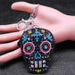 Death Skull Skeleton Tassel Key Ring Bag Accessories Crystal Rhinestone Alloy Keychain