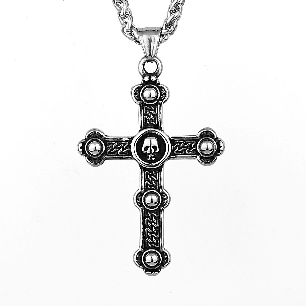 316L Stainless Steel Fashion Exorcist Skull Necklace Men's Punk Hip Hop Fashion Boutique Pendant Jewelry Gift, skkull necklace, skull pendant