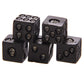Set Of 5 Six-sided Black Skull Dice Deluxe Devil Poker Dice Gothic Gambling Dice Collectible Decoration Skeleton Gamblers Gift