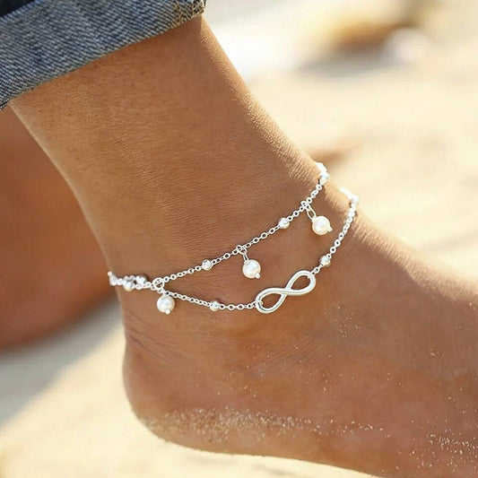 Sexy Gold silver plated Ankle Chain Anklets Bracelet New Charm Anklet for Women Vintage Foot Jewelry