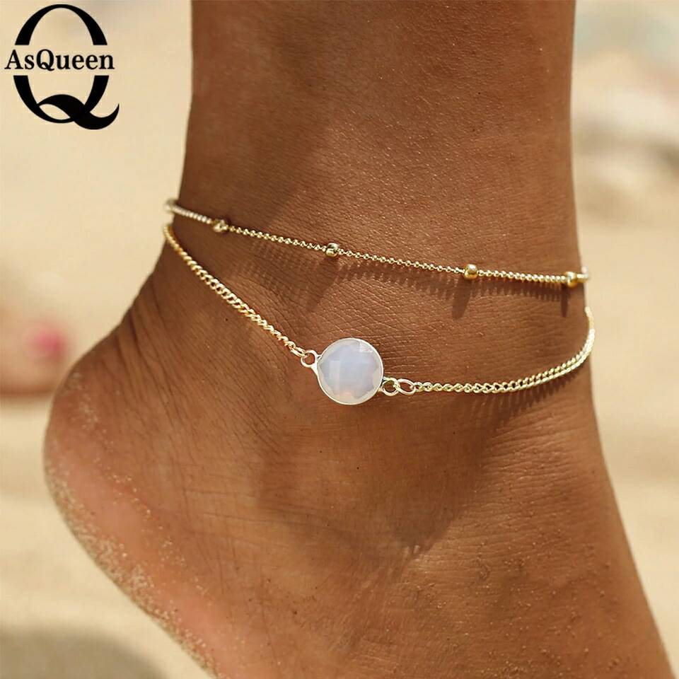 Sexy Gold silver plated Ankle Chain Anklets Bracelet New Charm Anklet for Women Vintage Foot Jewelry