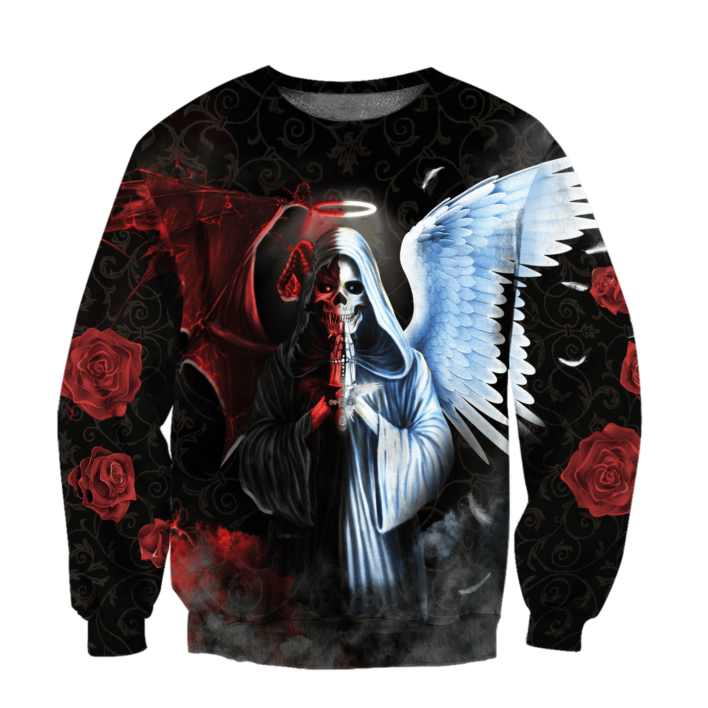 Fire And Ice Skull Tattoo 3D All Over Printed Mens hoodies & Sweatshirt Autumn Unisex zipper Hoodie Casual Sportswear