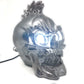 Silver LED Skull Head Light Headlight Lamp Cruiser Chopper Bobber Touring Custom Motorcycle