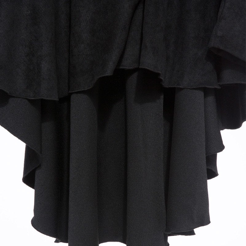 vintage coat asymmetric autumn black women gothic cotton blends trench winter overcoat cape lace up retro goth coats new