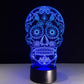 Skull Face 3D Night Light Touch Switch 7 Color Changing LED Table Lamp