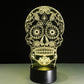 Skull Face 3D Night Light Touch Switch 7 Color Changing LED Table Lamp