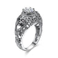 Skull Heart CZ Stone black Ring for Women Fashion Jewelry