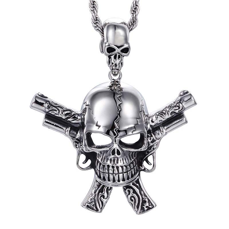 Skull Pendant Necklace European and American Stainless Steel Titanium