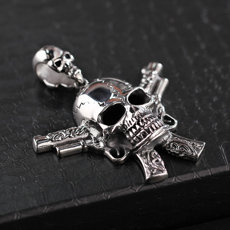 Skull Pendant Necklace European and American Stainless Steel Titanium