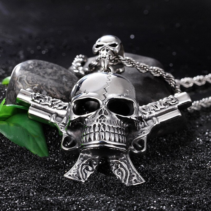 Skull Pendant Necklace European and American Stainless Steel Titanium