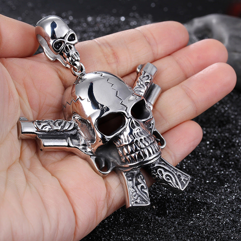 Skull Pendant Necklace European and American Stainless Steel Titanium