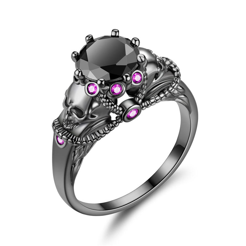 Skull Promise Ring for Women Fashion Jewelry crystal Wedding Engagement Valentine's Day Gift